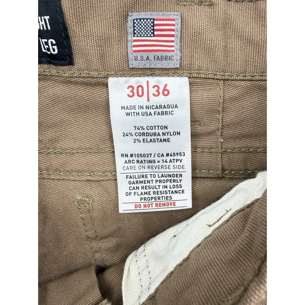 Ariat FR Stretch DuraLight Canvas Stackable Straight Leg Pant 30/36 M5 Straight